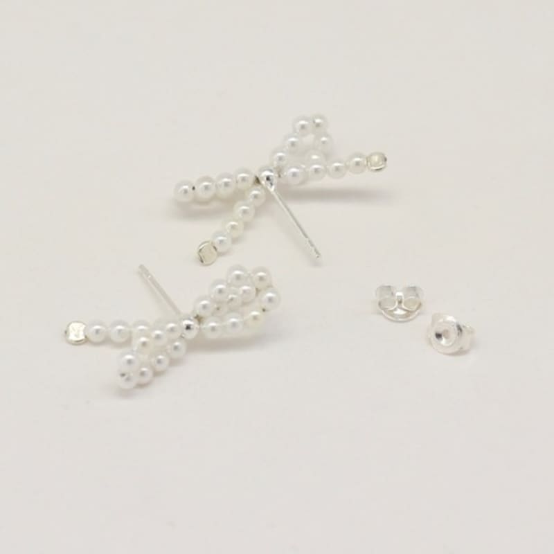 BEFORE MOONRISE [Silver 925] Ribbon Pearl Earrings SE230