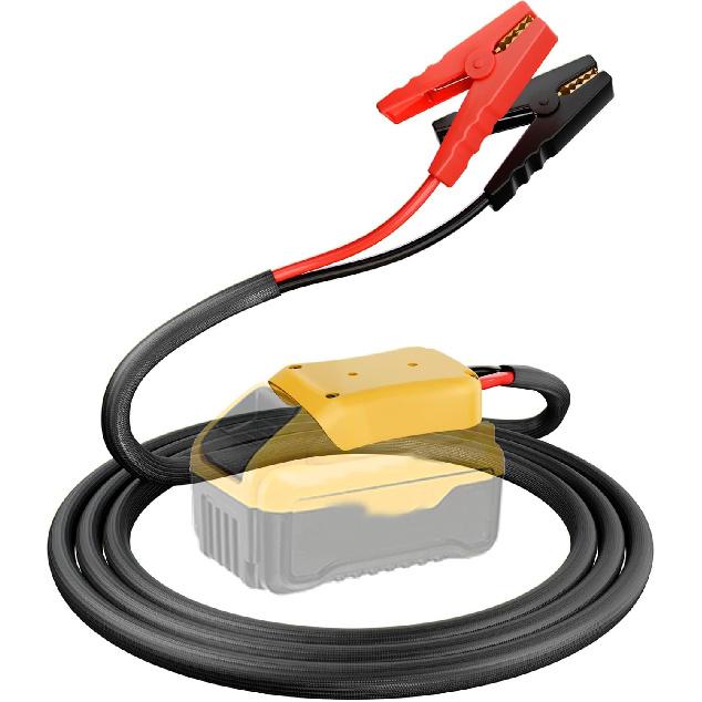 Jumper Cables With Adapter For Dewalt 20V Battery, 3.3FT 8AWG Portable Battery Dewalt Jumper Starter Automotive Booster Cables Power For Car Jump