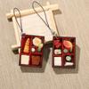 PVC Dollhouse Mini Sushi Keychain Scene Model Japanese Style Food Box Keychain  Photo Props