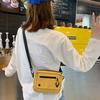 Korean Pure Color Canvas Shoulder Bag Zipper Canvas Messenger Bags Multifunctional Mobile Phone Bag Student