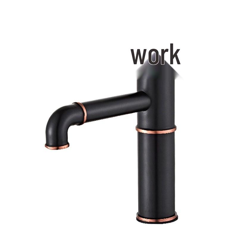 Vintage Brass Single-Handle Bathroom Faucet