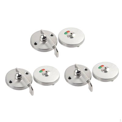3 Pieces Bathroom Door Handle Lock Vacant or In-use for Public Restrooms Toilet Large