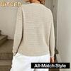 Women's Fashion Casual O-Neck Long Sleeve Blouses & Shirts
