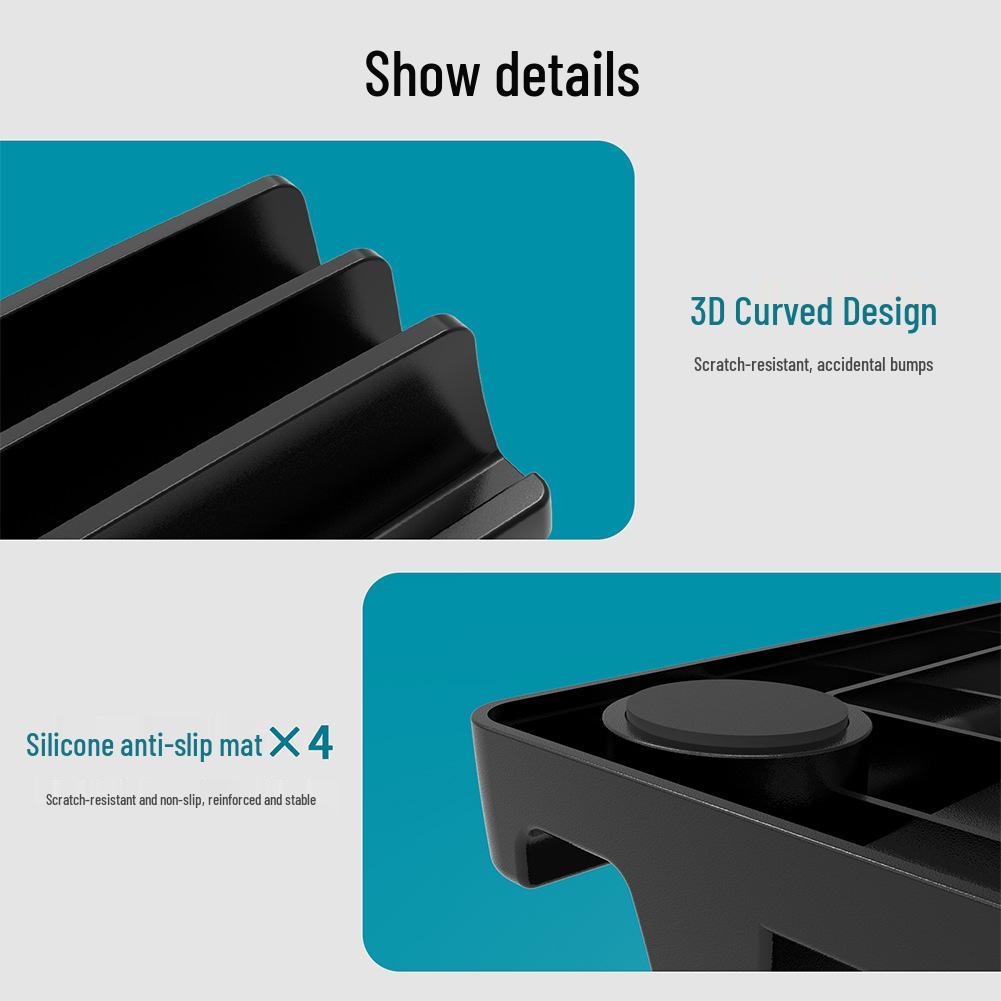 Vertical Dual-Slot Storage Stand for Laptops, Tablets & Phones