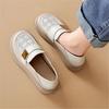 Leather Loafers Women's 2025 Summer and Autumn New Breathable Hollow Soft Sole Casual Versatile Lazy Shoes Hole Hole Single Shoes