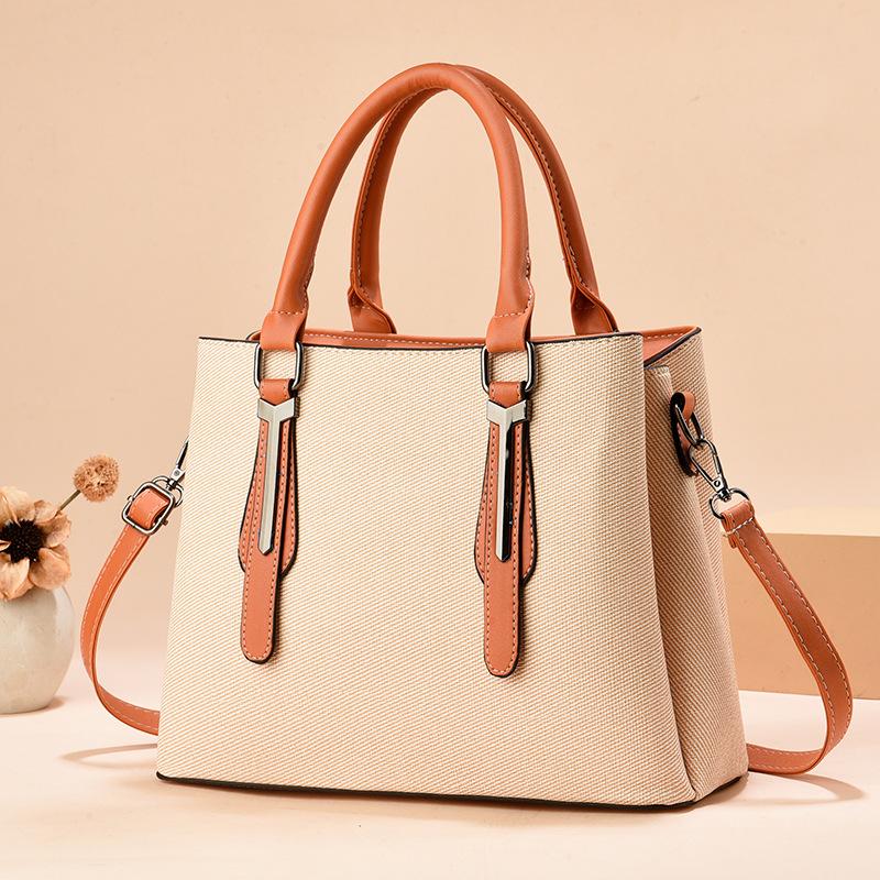 Large Capacity Sense Fashion Trend Women's Shoulder Bag Atmospheric Simple Contrasting Color Handbag Bag