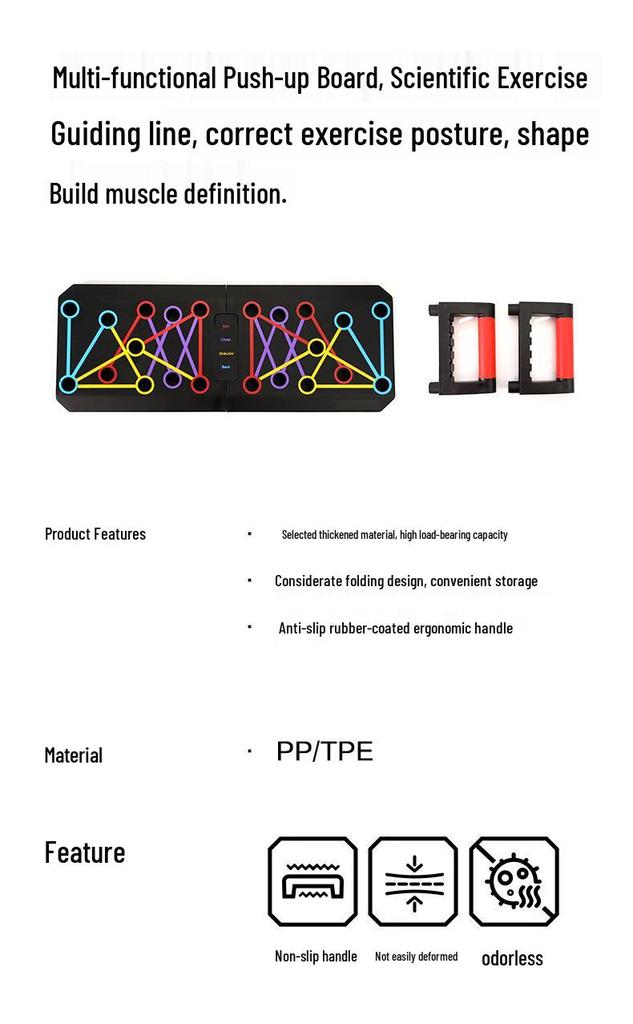 Foldable Multifunctional Push-up & Ab Trainer for Home Workouts