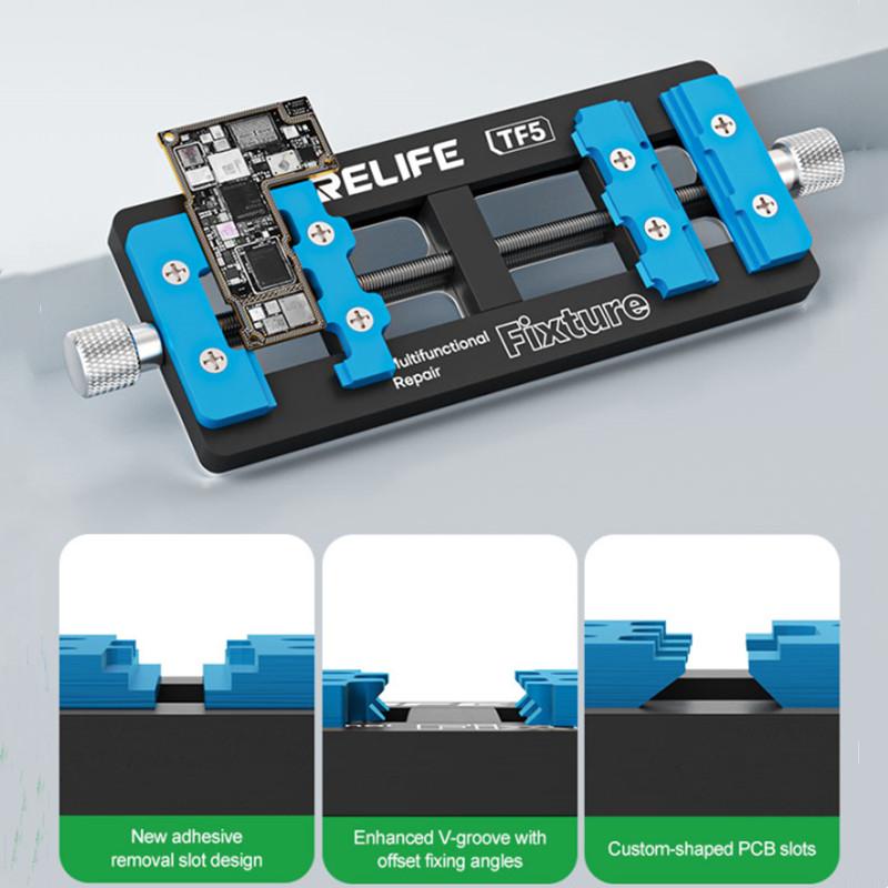 RELIFE TF5 Universal Repair Jig Fixture Holder for Mobile Phone Motherboard CPU Chip BGA Reballing Heat Resistant Clamping Jig
