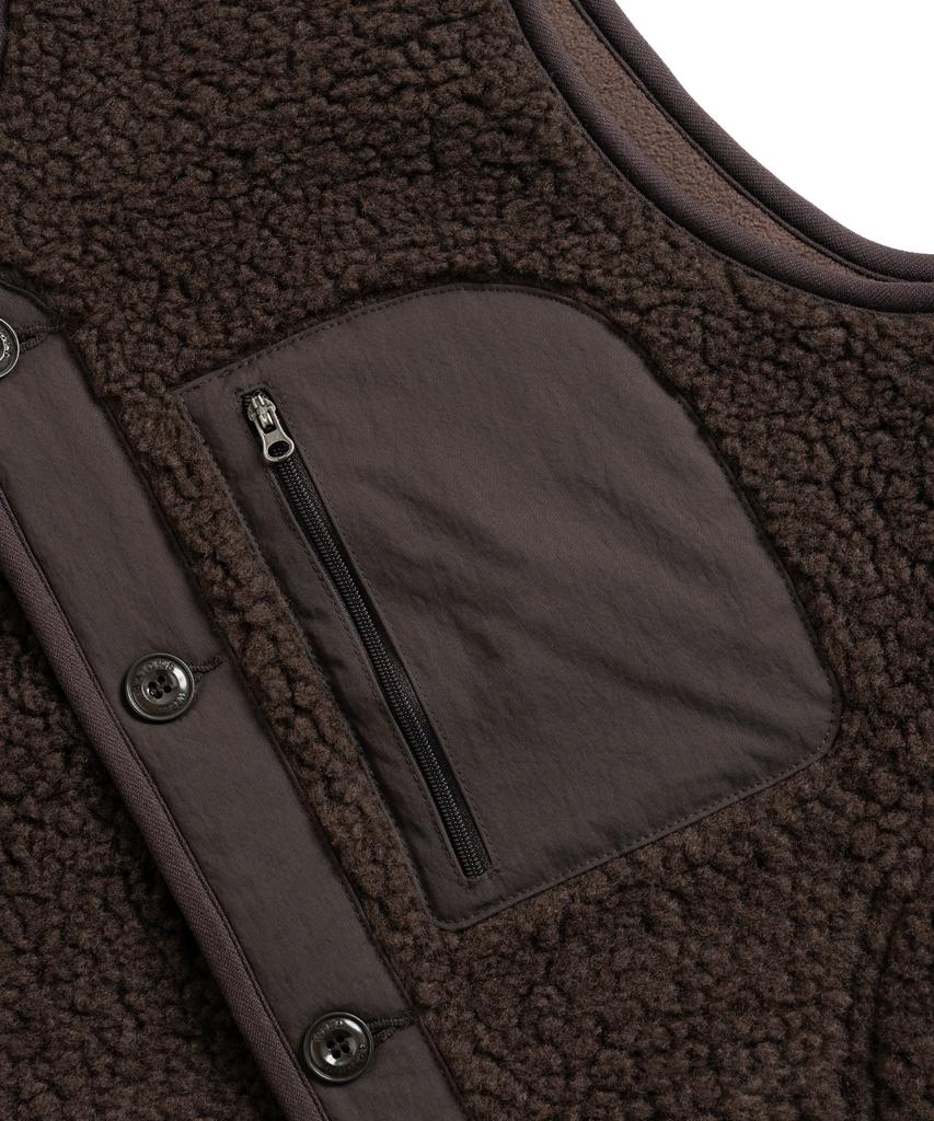 Wild Bricks W24 Fleece Vest (Dark Brown)