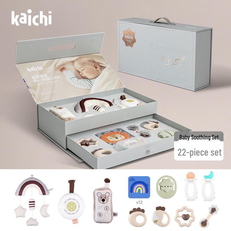 Newborn Gift: Baby Rattle & Soothing Music Set with Educational Cards and Cute Shapes