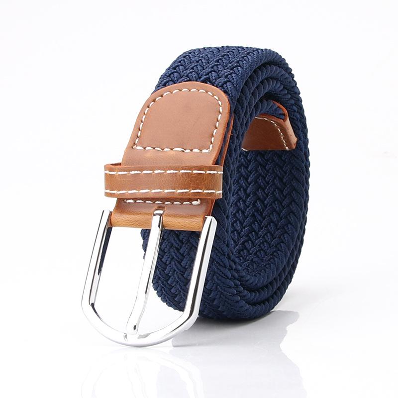 Elastic woven women's canvas belt, casual pin buckle women's belt, men's elastic belt