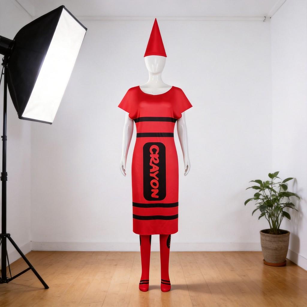 Buntstift Cosplay Kostüm Für Erwachsene Mit Polyesterstoff Für Halloween-Partys