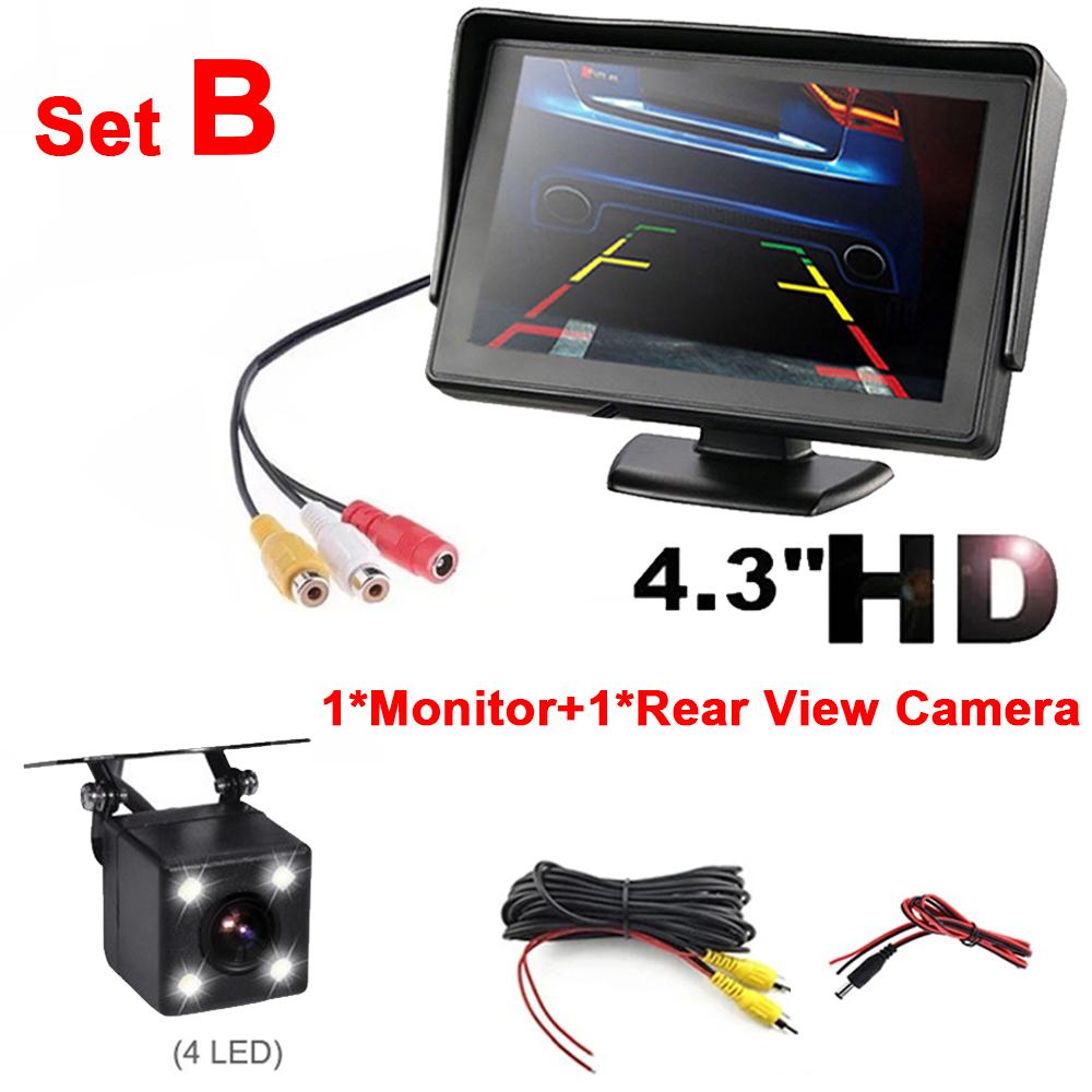 Car Reverse Monitor with  Rear View Camera Backup Camera Kit Back Up Car Monitor Display Parking System Rearview Reverse Monitor
