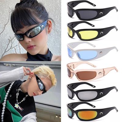 Neue Mond Rechteckige Sonnenbrille für Frauen Mann Vintage Outdoor Radfahren Sport Hip Hop Punk Sonnenbrille Trend Weibliche