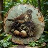 Rustic Bird Nest Decoration Aluminum Wall Art with UV Printed Bird and Eggs Perfect for Indoor and Outdoor Home Decor Ideas