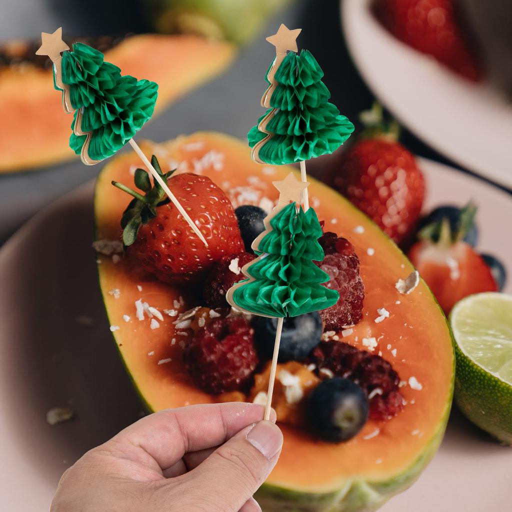 50 Pcs Cocktail Garnish Bathroom Decorations Fruit Picks Olives Unique Drink Wooden Father Food Stick