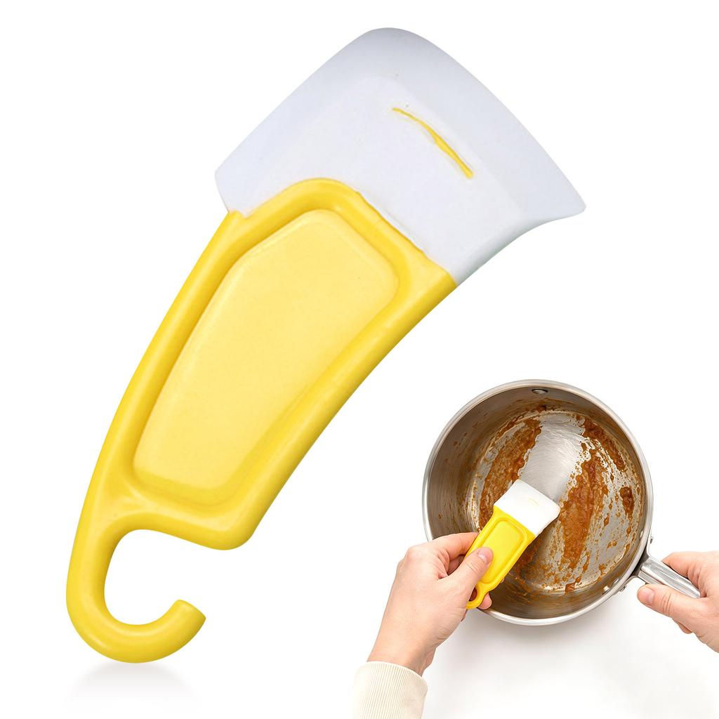 Silicone Scraper with Comfortable Handle for Kitchen Use Dishwasher Safe Flexible Edge for Cleaning Pots Pans Bowls and Plates
