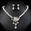 2022 Fashion Pearl Flower Necklace & Earrings Set: European-American Women's Hot Jewelry