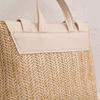 Fashion PU Leather Straw Backpack Retro Design Elegant Look Woven Backpack Luxury Vintage Style Satchel Bag All-match Style