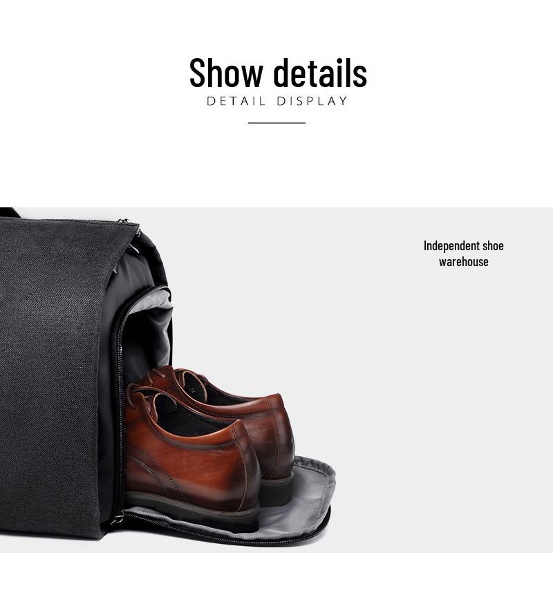 Foldable Business Travel Bag: Large Capacity, Wet/Dry Separation, Luggage Handle Attachment