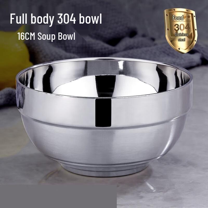 ZISIZ 304 Stainless Steel Double-Layer Rice Bowl