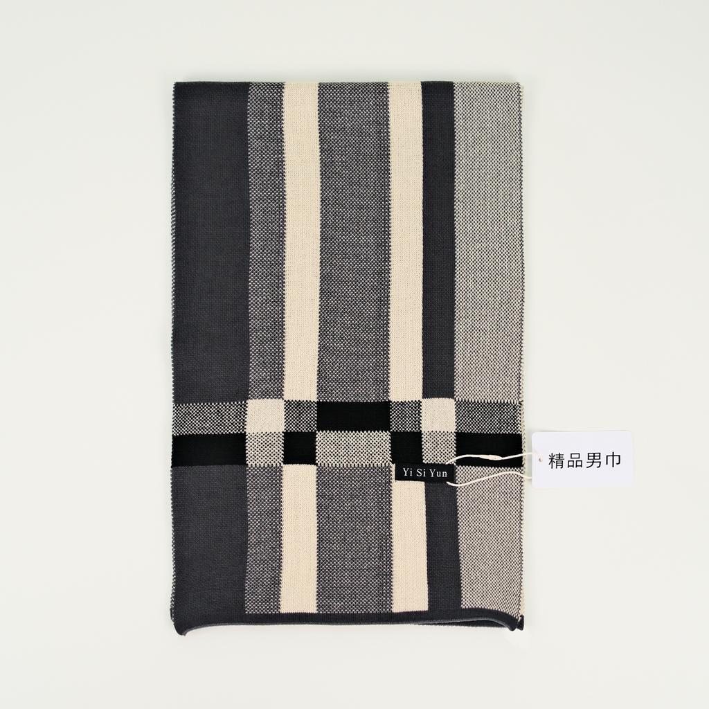 Men's Classic Winter Scarf Cashmere Feel Winter Scarves Long Formal Soft Scarf for Men Casual Scarves Luxuriously Plaid Scarf