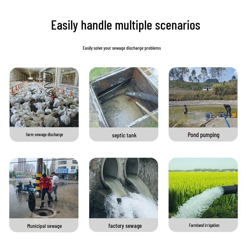 Hochleistungs-220V Abwasser- und Fäkalien-Schneidpumpe für häusliche Klärgruben und Biogas-Gülleentsorgung