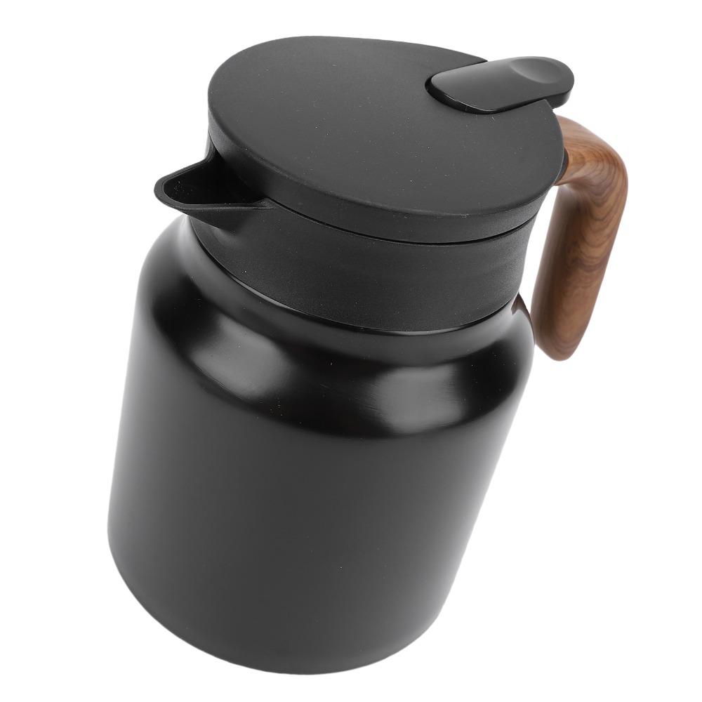 1000ml Capacity Vacuum Insulated Tea Pot Built-in Filter Thermal Beverage Pitcher Office Use