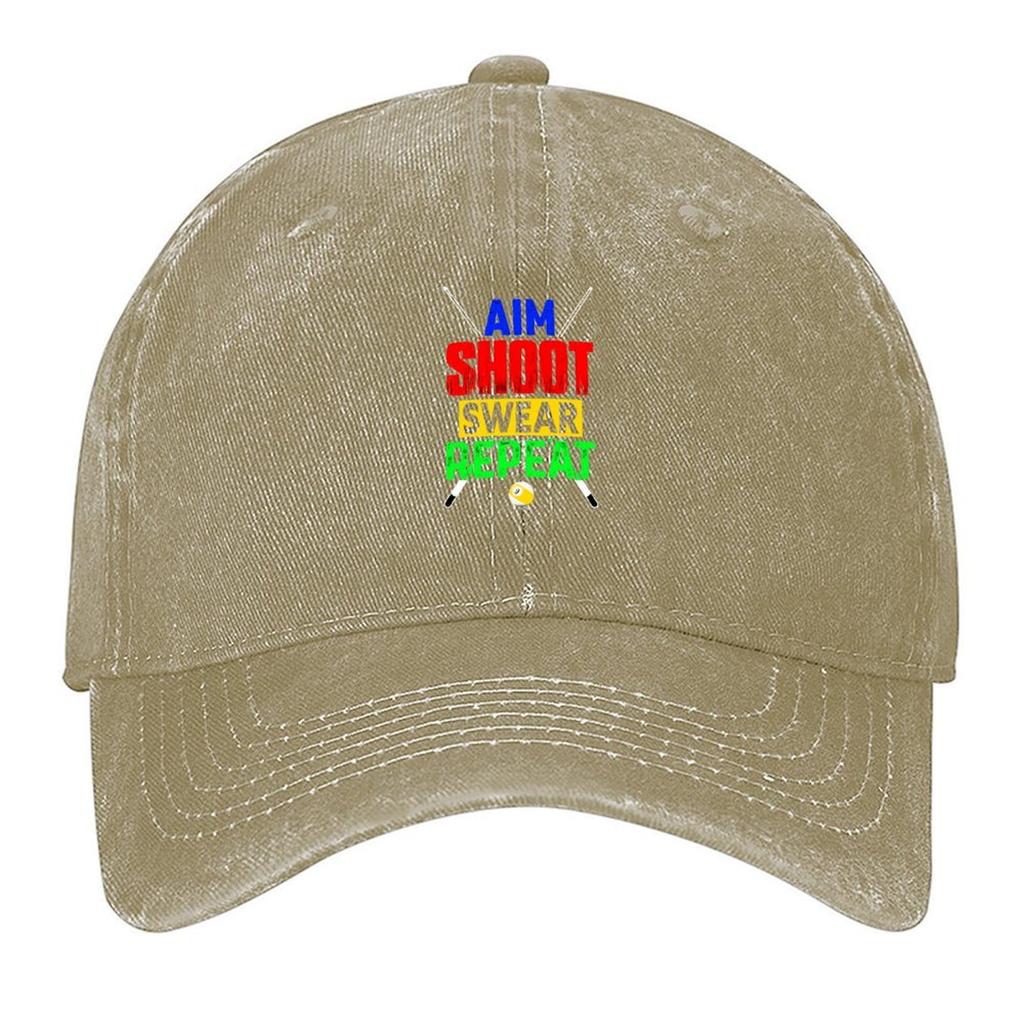 2026 Aim Shoot Swear Repeat (Nine Ball) Baseball Cap Custom Hat Uv Protection Solar Hat Bobble Hat Summer Hats For Men Women's
