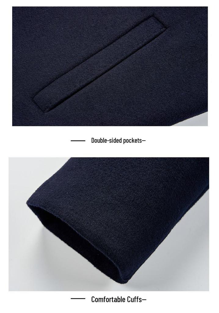 Men's Double-Sided Cashmere Winter Jacket: Thick Wool Coat for Middle-Aged Dads