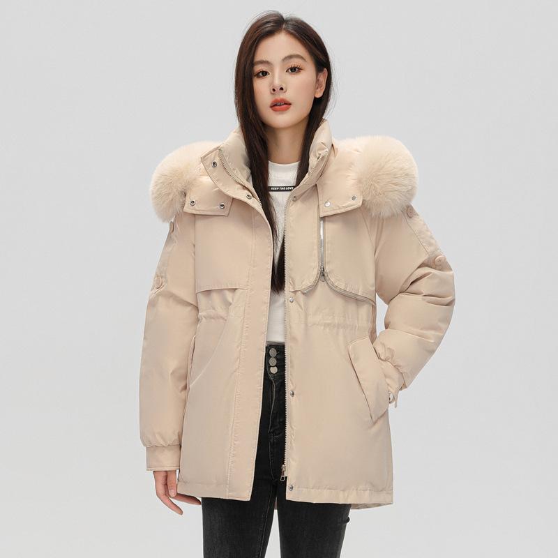 Women's clothing thickened pie overcomes women's short winter new big fur collar slim and thin cotton clothes women's coat