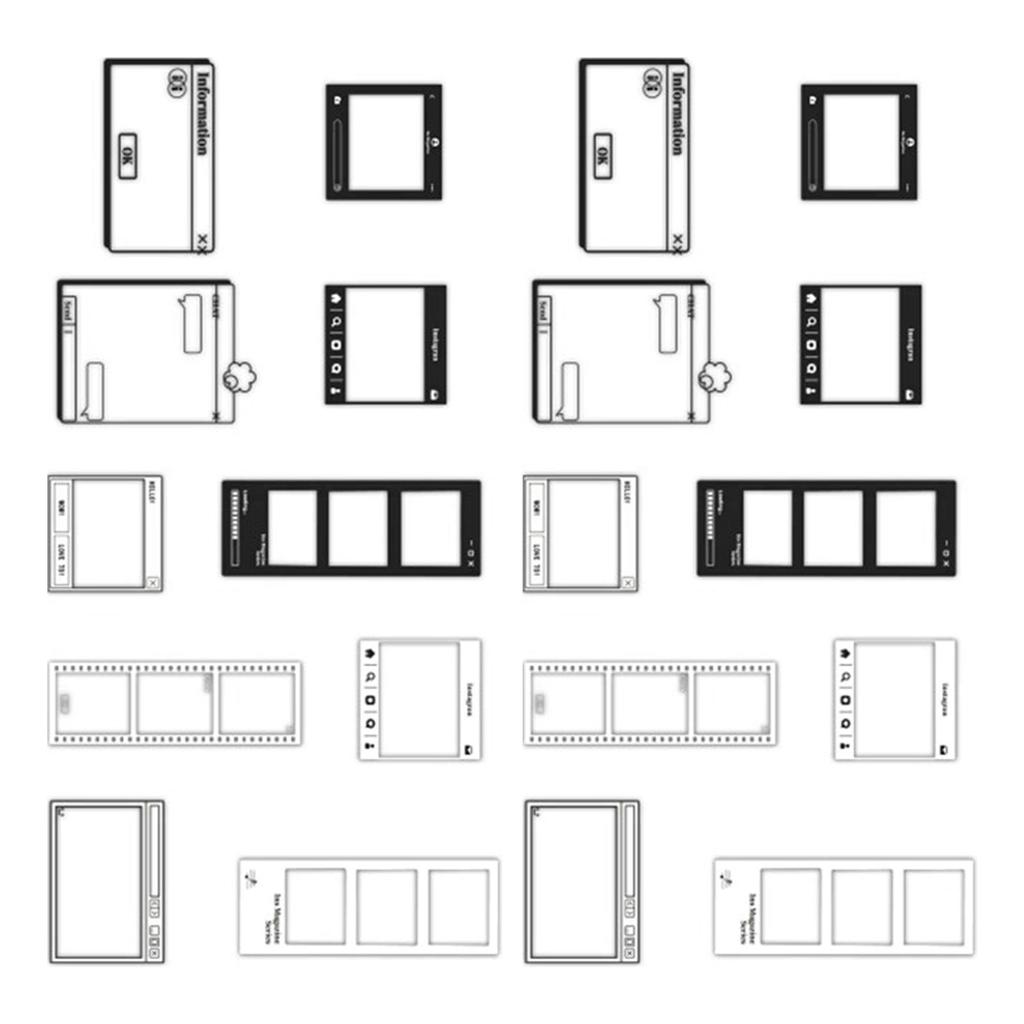 20 ks Retro samolepek s filmem z fotoaparátu PET Dekorativní Vintage samolepky na scrapbooking pro DIY
