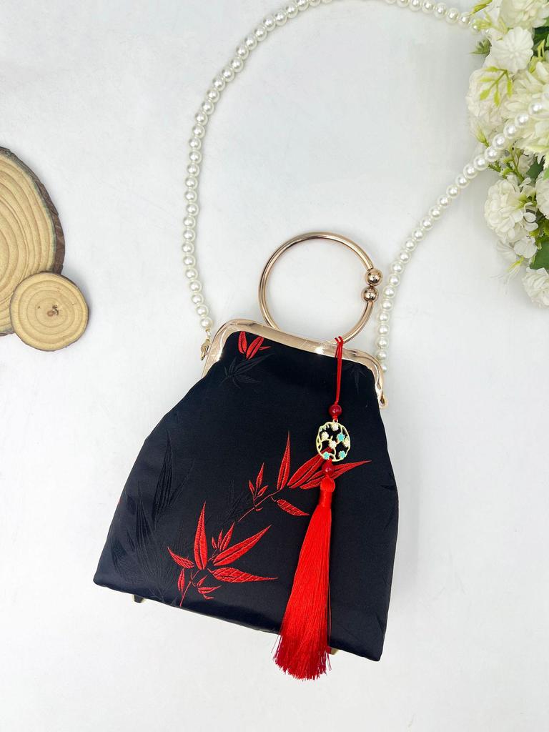 Elegant Brocade Chinese Cheongsam Handbag Clasp Purse - Large Capacity Single Shoulder Crossbody