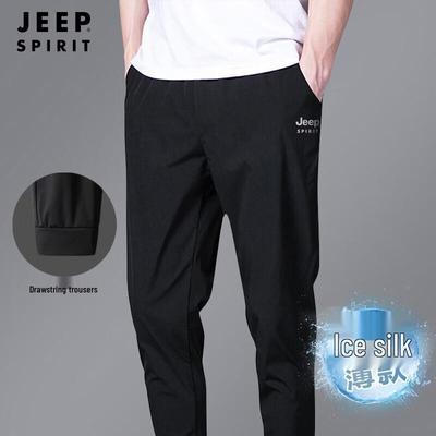JEEP SPIRIT Pánské ležérní kalhoty z ledového hedvábí