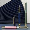 Ranvi Gold Trim Classic Metal Fountain Gift Pen with Fine 9 Pieces Pen, Converter, Nib,