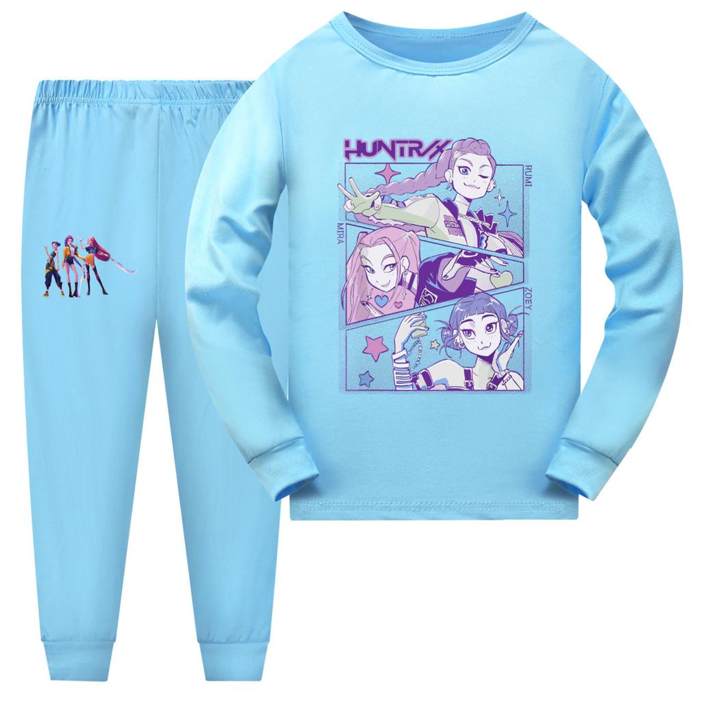 Children's Summer Sports T-shirt And Pants Two-piece Sportswear Set Long Sleeve Printed Suit