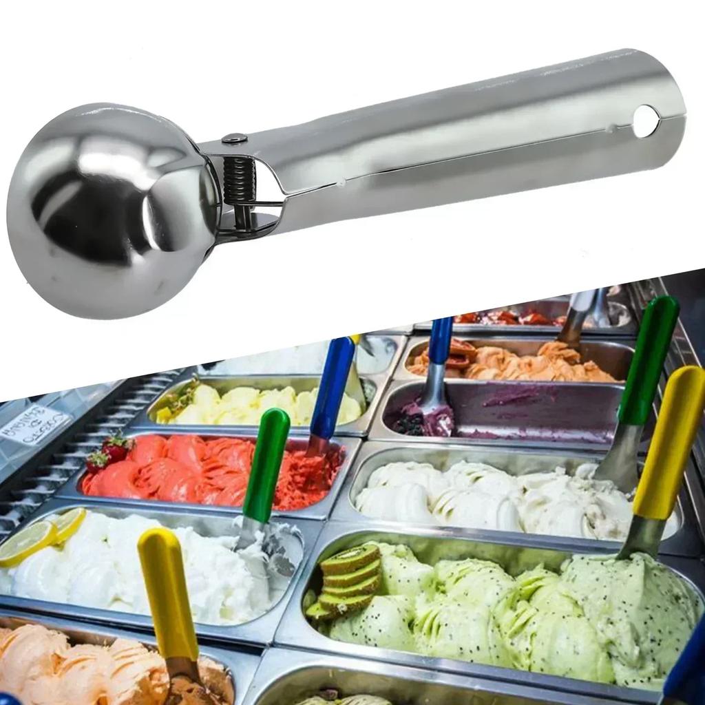 Stainless Steel Ice Cream Scoops Ice Cream Stacks Digger Metal Icecream Cookie Scoops Melon Fruit Baller Ice Ball Maker Tool