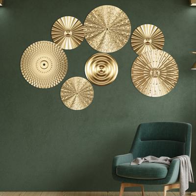 Metal Wall Hanging Decor Wall Basket Boho Home Decoration Handmade Natural Wall Art for Kitchen Bedroom Living Room Ornament
