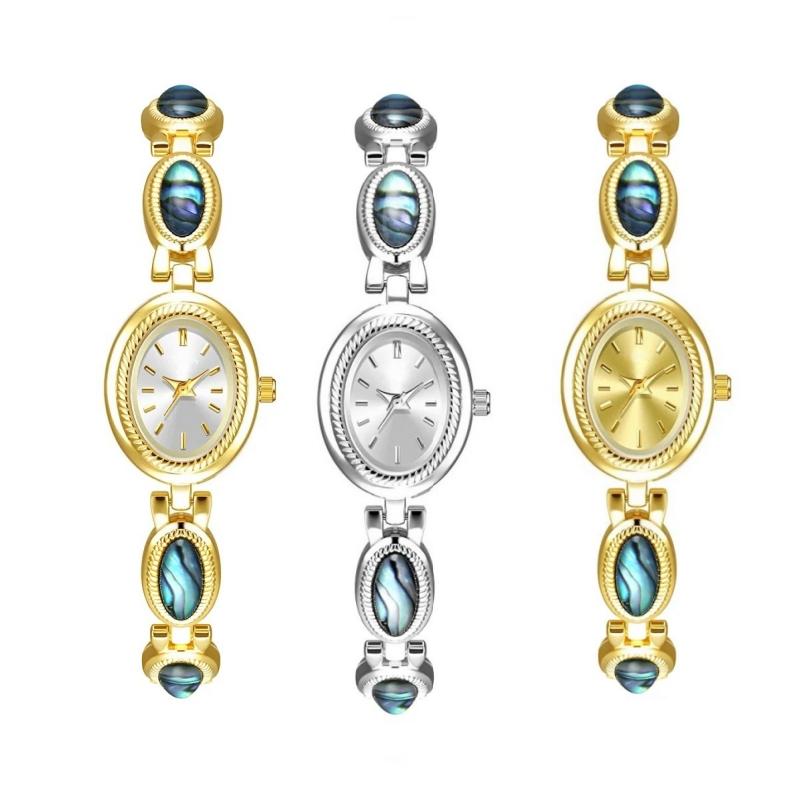 Woman Colorful Shell Vintage Wristwatch Bracelet Dial Analog Quartz Watch Clock Girls Gifts
