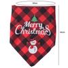 Red Green Grid Dog Saliva Towel Santa Claus Pet Triangle Scarf Triangle Bandana  Home Decor