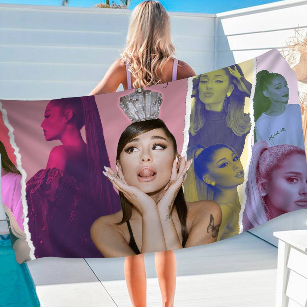 Classic Pop Singer A-Ariana G-Grande Microfiber Beach Towel Absorbent Quick Dry Soft Yoga Swimming Resort Mountain Towel