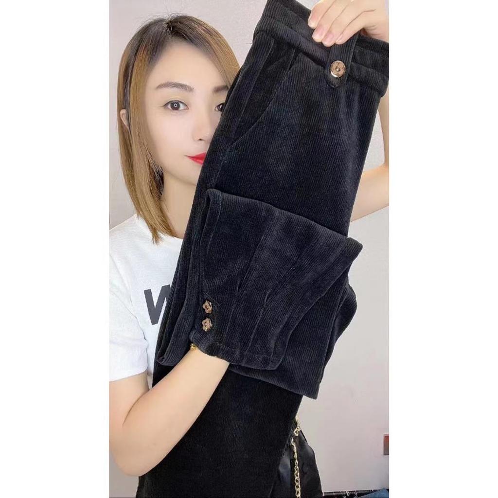 Casual Thickened Women's Trousers Made of Corduroy Velvet Warm High Waisted Sweatpants Winter Vintage Sweatpants for Autumn Spring