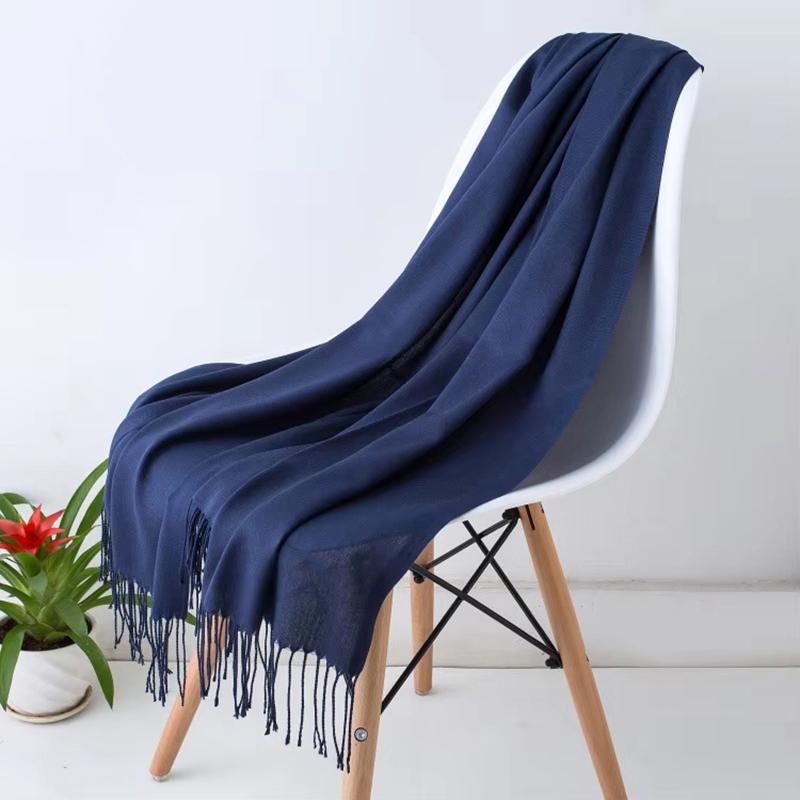 Luxury Design Brand Solid Women Cashmere Scarf Autumn Winter Warm Shawls Wraps  Men's Pashmina Tassel Scarves Female Foulard