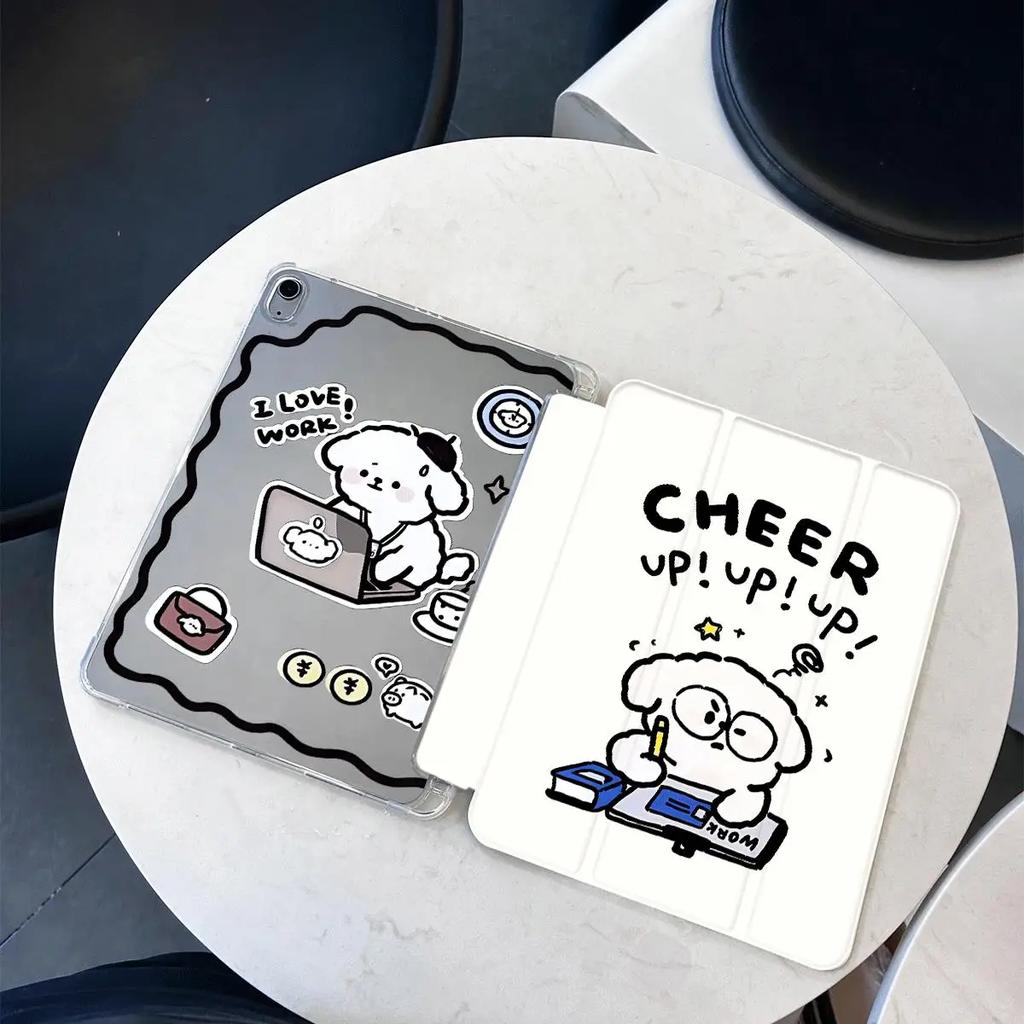 Cover Pencil Holder Funda for Samsung Tab S7 S8 S9 11 Plus A8 10.5 Inch TPU Soft Case for Tab A9 8.7 S10 S9 12.4 Inch Cute Puppy