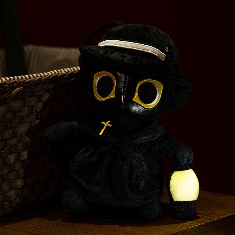 Plague Crow Doctor Plush Toys Cute Specter Stuffed Pillow Doll Soft Fluffy Halloween Hugging Cushion Decor Kids Festival Gifts