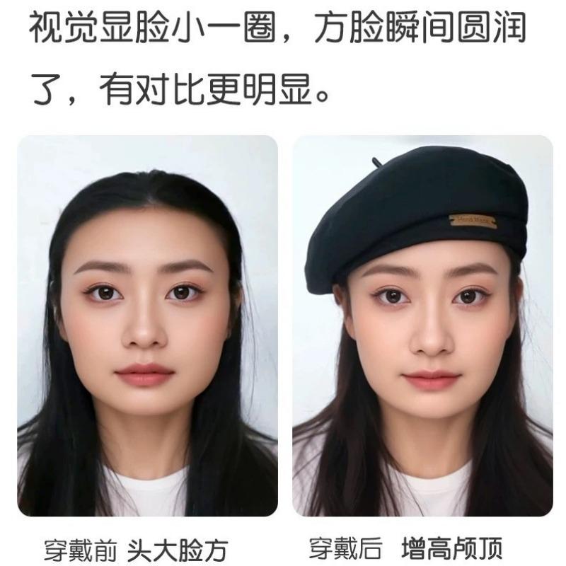 Autumn and winter beret women's woolen fashion painter hat retro versatile face small bud hat spring and autumn