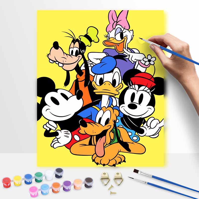 Disney Mickey Mouse Friends digital oil painting diy coloring handpainted handpainted filling home decoration gift canvas wall art