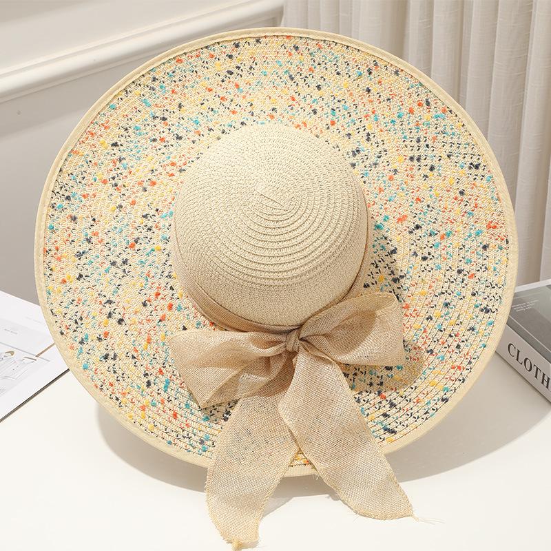 Korean Version Of Trendy Women'S Summer Sun Hat With Large Brim Straw Hat, New Sun Hat Beach Hat Sun Hat Outdoor Sun Hat
