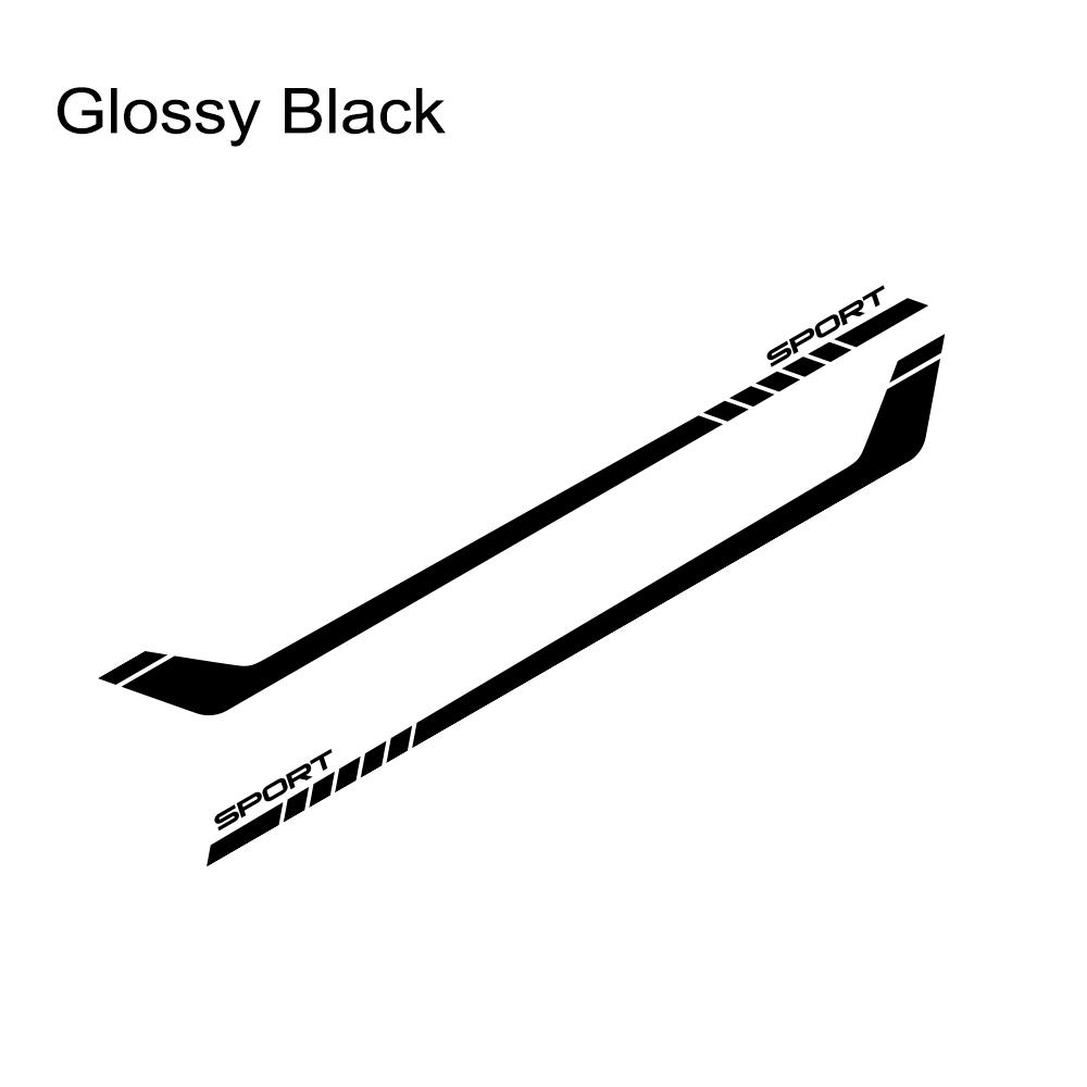 

2PCS Vinyl Car Side Door Skirt Stripes Stickers Sport Style Auto Decal For Volkswagen Tesla Skoda Volvo Fiat Car Accessories Glossy Black