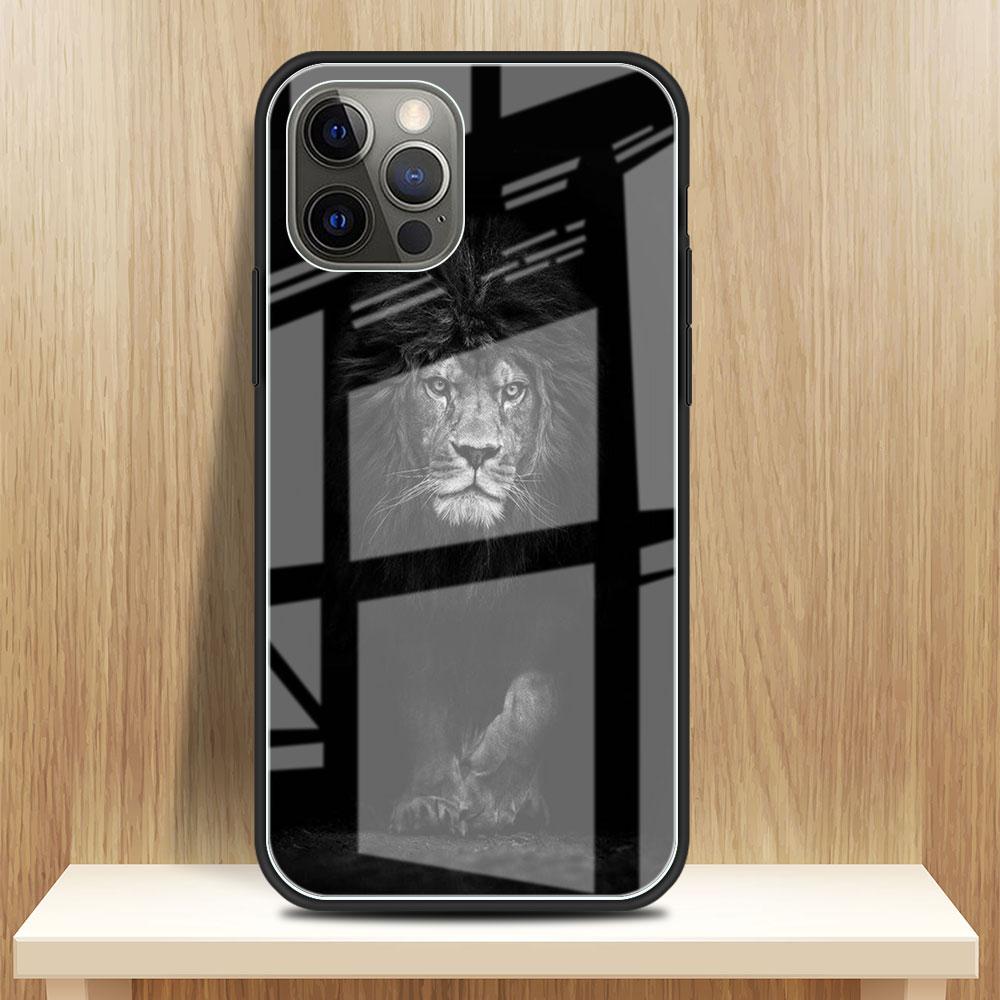 

Стеклянный чехол с изображением волка, собаки, кошки, птицы, льва, тигра, животного, для Apple iPhone 14 13 Pro 11 12 7 8 Plus SE 2022 XR X XS Max 6 6S, чехол для телефона iPhone 6 6S